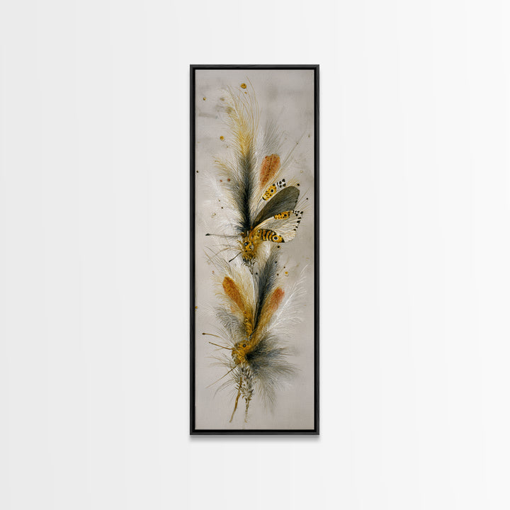 Garden Butterfly and Flowers Specimen Study Canvas Print, Guest Bedroom Art, Wall Art, Bedroom Decor, Fine Art, Guest, GBA-1x3-35