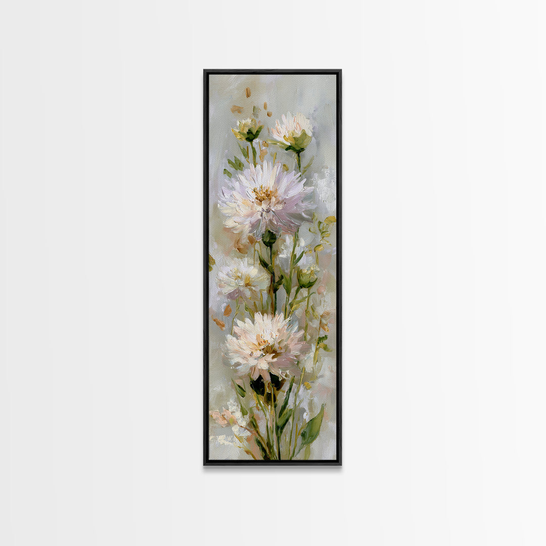 Welcoming Wildflower Bouquet Canvas Print, Guest Bedroom Art, Statement Artwork, Bedroom Decor, Oil Painting, Guest, Wall Decor, GBA-1x3-37