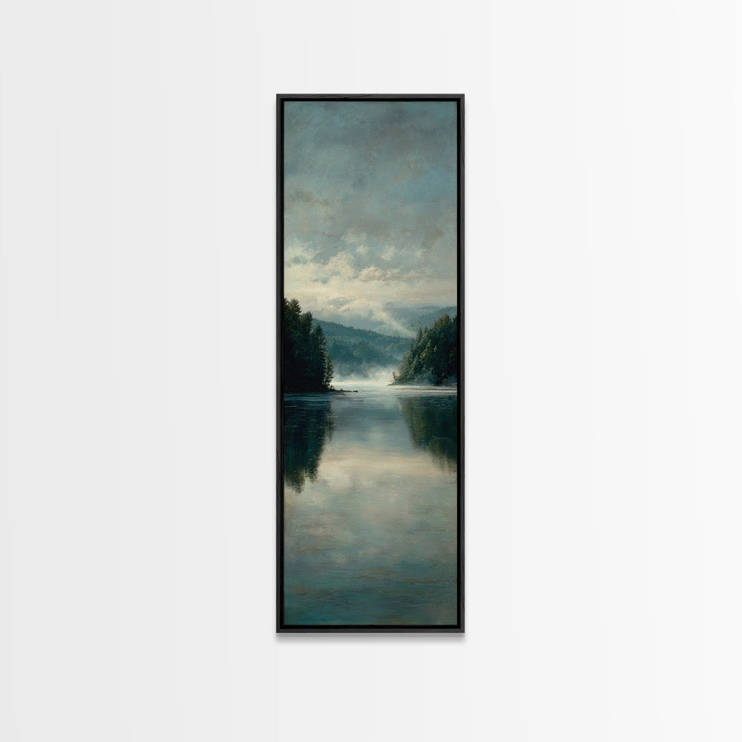 Quiet Lake Landscape at Early Morning Canvas Print, Guest Bedroom Art, Downloadable Prints, Bedroom Decor, Fine Art, Guest, GBA-1x3-38