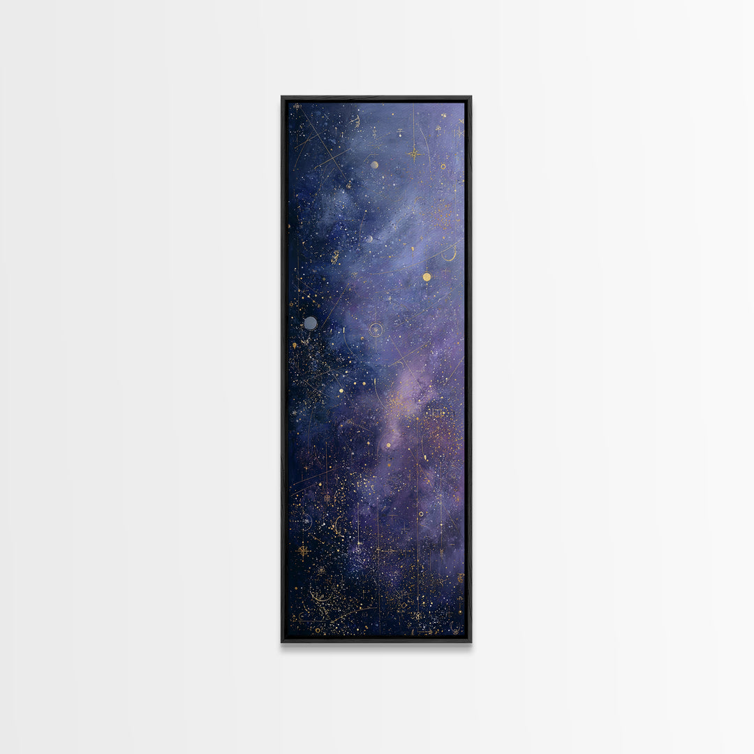 Minimal Moon and Stars Composition Framed Canvas Print, Guest Bedroom Art, Fine Art Print, Bedroom Decor, Fine Art, Guest, GBA-1x3-4
