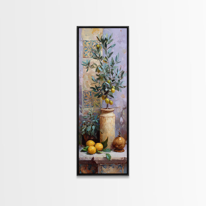 Olive Branch Still Life Canvas Print, Guest Bedroom Art, Trendy Wall Art, Bedroom Decor, Watercolor Art, Guest, GBA-1x3-5