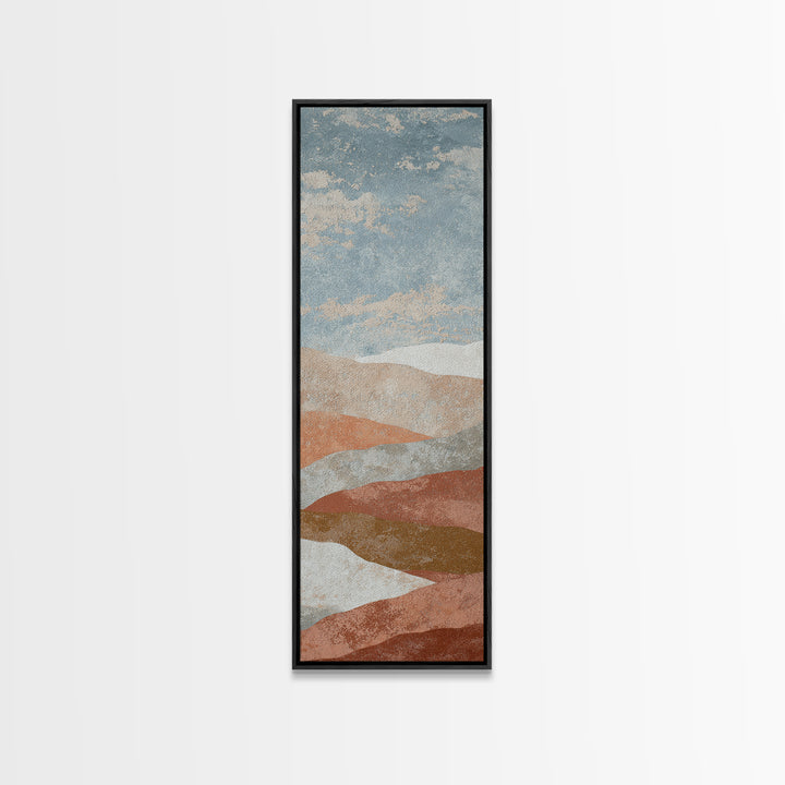Warm Terracotta Shapes Framed Canvas Print, Guest Bedroom Art, Minimalist Wall Art, Bedroom Decor, Abstract Art, Guest, GBA-1x3-58