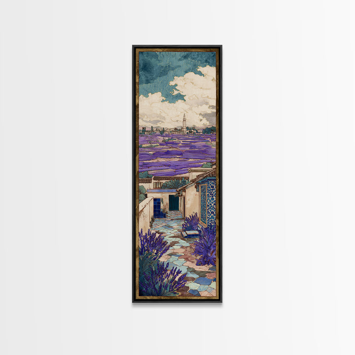 Lavender Field under Pale Sky Framed Canvas Print, Guest Bedroom Art, Pink Wall Art, Bedroom Decor, Fine Art, Guest, New Home, GBA-1x3-79