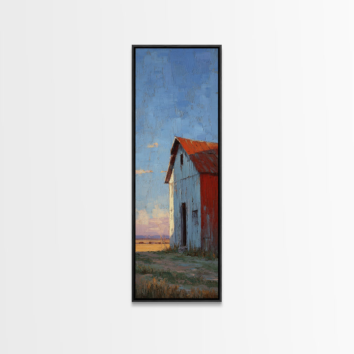 Quiet Horse Pasture at Sunset Canvas Print, Guest Bedroom Art, New Home Gift, Bedroom Decor, Guest, Minimalist Wall Art, GBA-1x3-81
