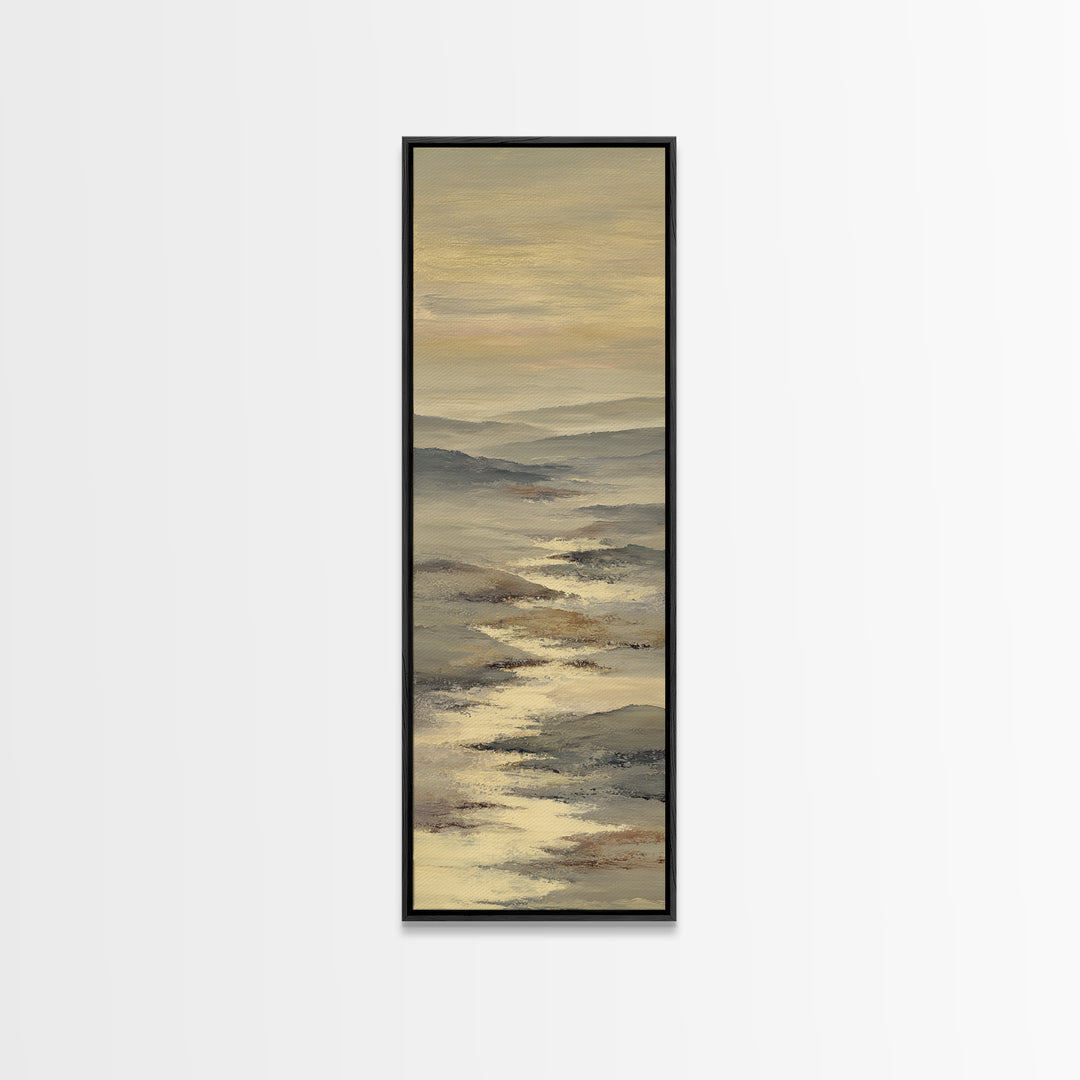 Gentle Rain over Distant Hills Framed Canvas Print, Guest Bedroom Art, Wall Art Prints, Bedroom Decor, Fine Art, Guest, GBA-1x3-84