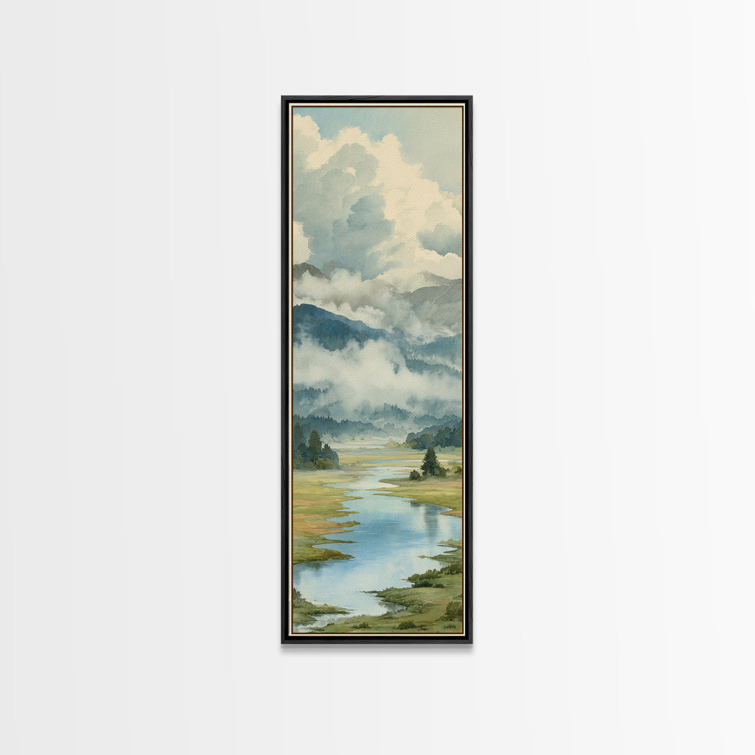 Quiet Lake Landscape at Early Morning Canvas Print, Guest Bedroom Art, Luxury Decor, Bedroom Decor, Fine Art, Guest, Home, GBA-1x3-86