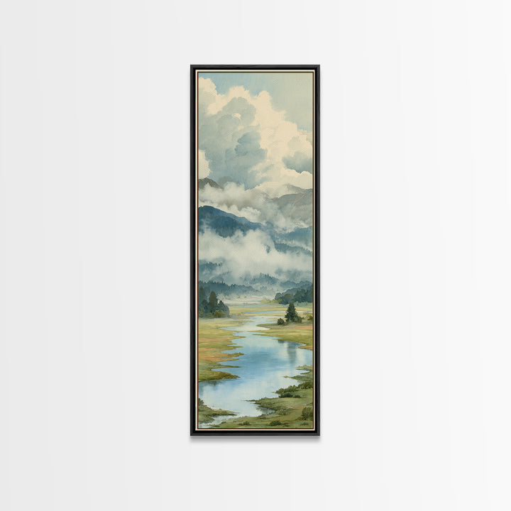 Quiet Lake Landscape at Early Morning Canvas Print, Guest Bedroom Art, Luxury Decor, Bedroom Decor, Fine Art, Guest, Home, GBA-1x3-86