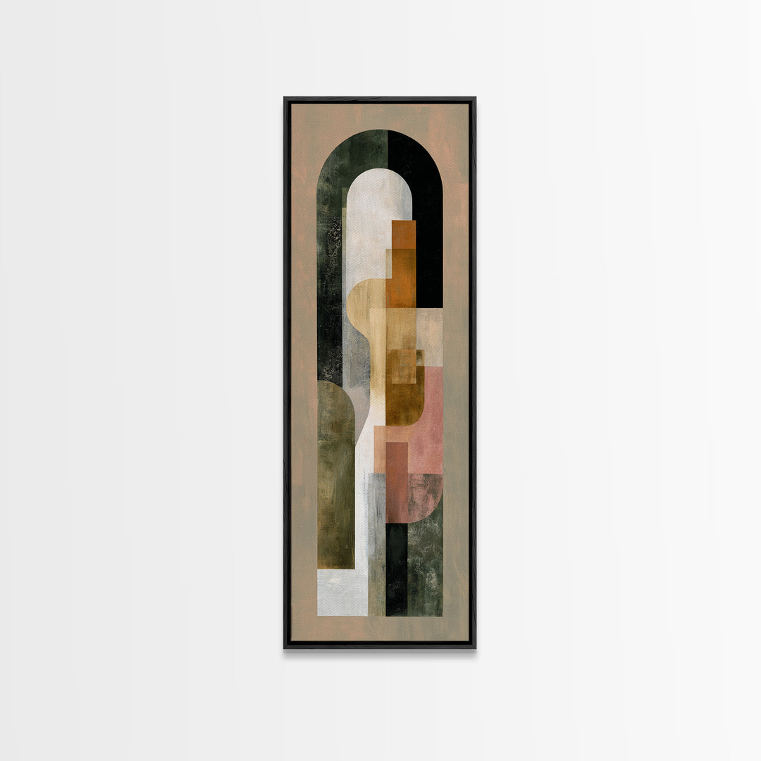 Warm Abstract Arches Framed Canvas Print, Guest Bedroom Art, Funky Wall Art, Bedroom Decor, Abstract Art, Guest, GBA-1x3-87