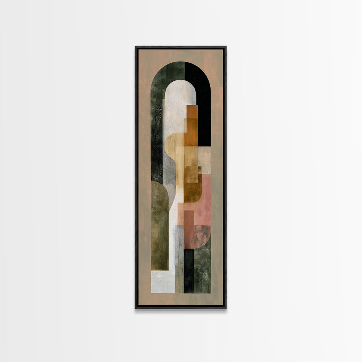 Warm Abstract Arches Framed Canvas Print, Guest Bedroom Art, Funky Wall Art, Bedroom Decor, Abstract Art, Guest, GBA-1x3-87