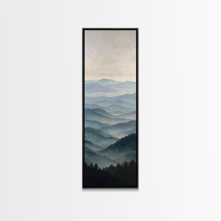 Soft Mountain Horizon Framed Canvas Print, Guest Bedroom Art, Minimalist Wall Art, Bedroom Decor, Fine Art, Guest, Luxury Decor, GBA-1x3-91