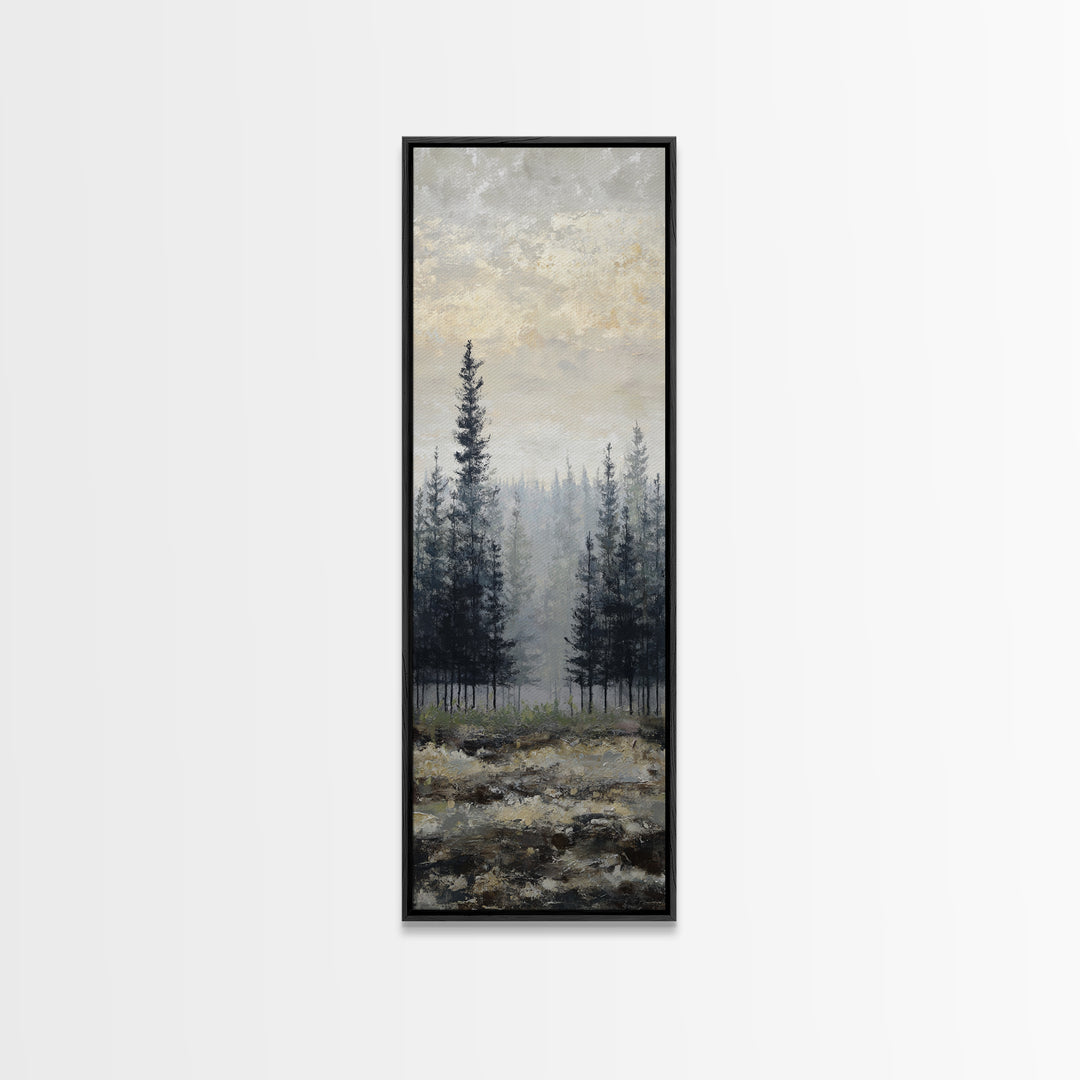 Monochrome Forest Silhouette Canvas Print, Guest Bedroom Art, Farmhouse Wall Art, Bedroom Decor, Fine Art, Guest, GBA-1x3-97