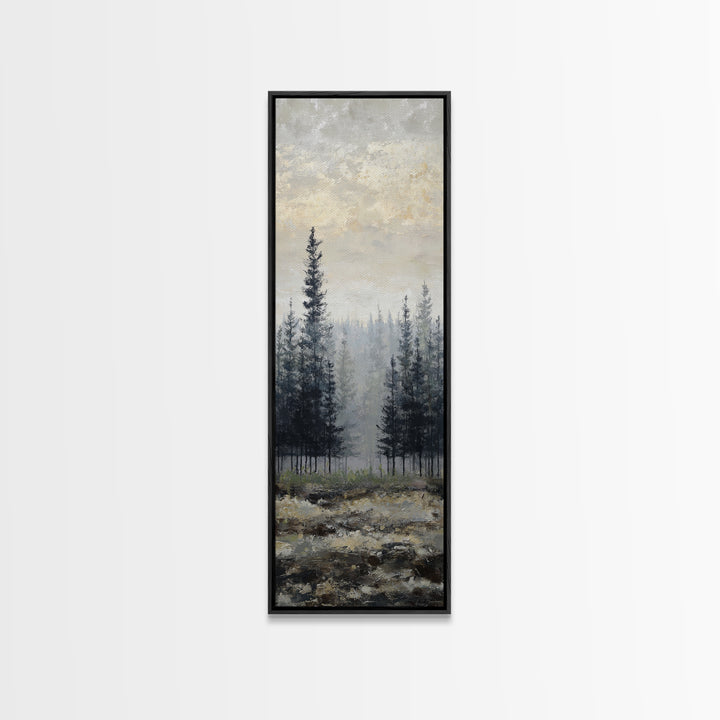 Monochrome Forest Silhouette Canvas Print, Guest Bedroom Art, Farmhouse Wall Art, Bedroom Decor, Fine Art, Guest, GBA-1x3-97
