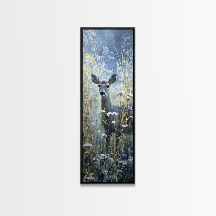 Sunlit Meadow with Delicate Flowers Canvas Print, Guest Bedroom Art, Trendy Wall Art, Bedroom Decor, Watercolor Art, Guest, GBA-1x3-99