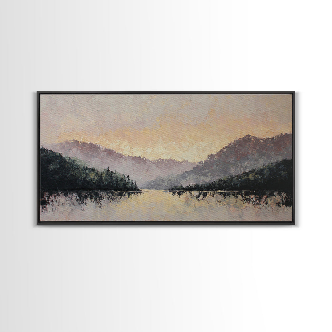 Lavender Field under Pale Sky Canvas Print, Guest Bedroom Art, Digital Prints, Bedroom Decor, Oil Painting, Guest, GBA-2x1-39