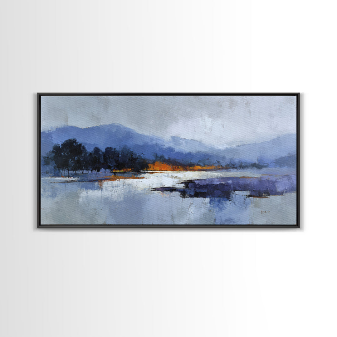 Warm Terracotta Shapes Framed Canvas Print, Guest Bedroom Art, Statement Artwork, Bedroom Decor, Abstract Art, Guest, GBA-2x1-42
