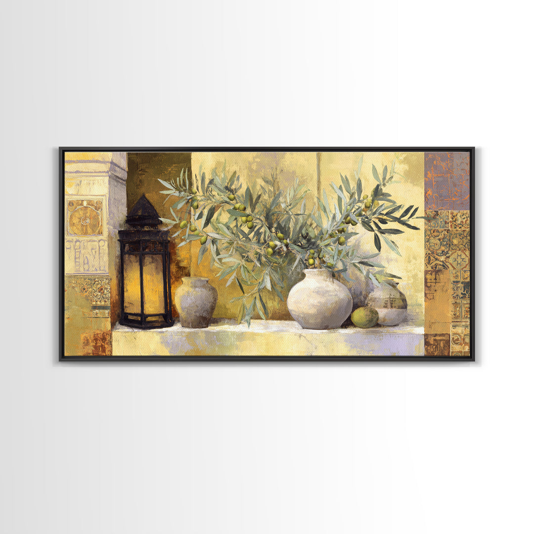 Olive Branch Still Life Canvas Print, Guest Bedroom Art, Digital Prints, Bedroom Decor, Fine Art, Guest, Pink Wall Art, GBA-2x1-61