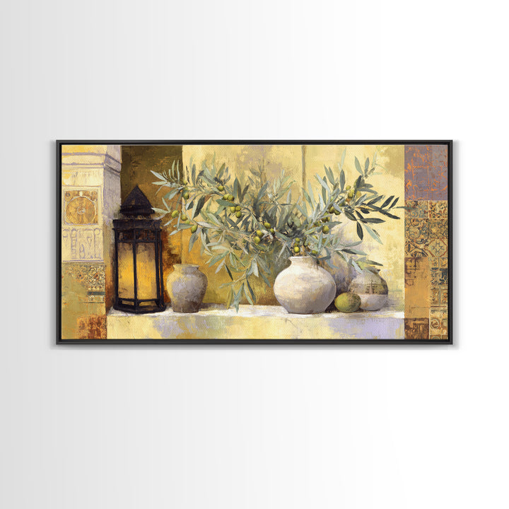 Olive Branch Still Life Canvas Print, Guest Bedroom Art, Digital Prints, Bedroom Decor, Fine Art, Guest, Pink Wall Art, GBA-2x1-61