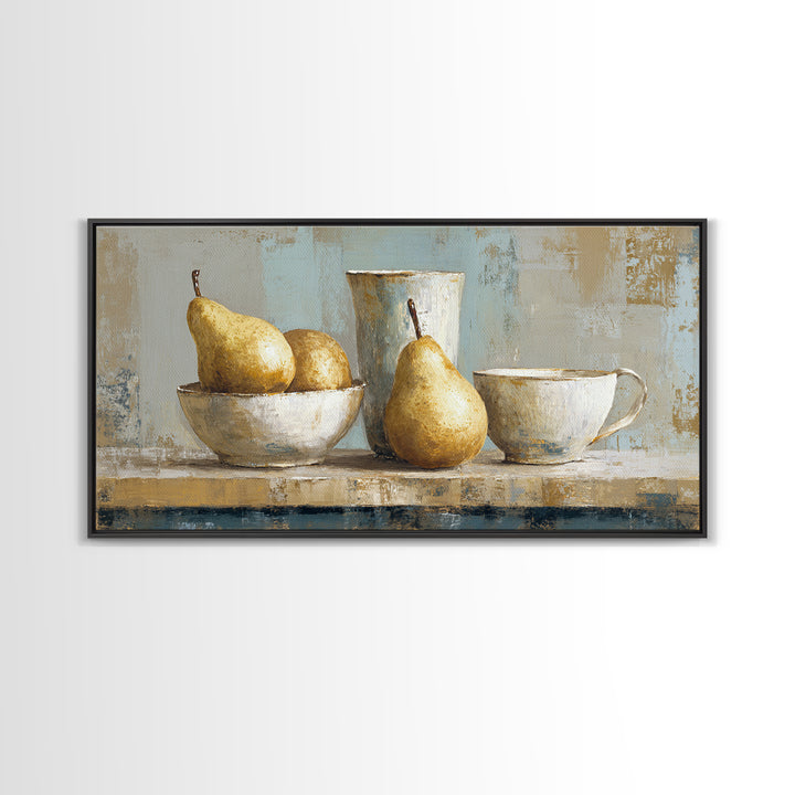 Classic Pear Still Life for Cozy Hospitality Canvas Print, Guest Bedroom Art, Home, Bedroom Decor, Guest, Bedroom Wall Art, GBA-2x1-64