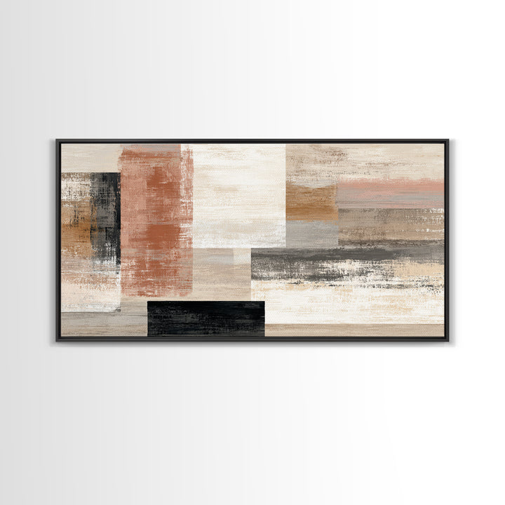 Warm Terracotta Shapes Canvas Print, Guest Bedroom Art, Textured Painting, Bedroom Decor, Abstract Art, Guest, Wall Art Prints, GBA-2x1-66