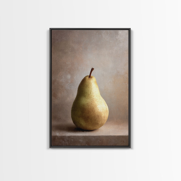 Classic Pear Still Life for Cozy Hospitality Framed Canvas Print, Guest Bedroom Art, Art Print, Bedroom Decor, Fine Art, Guest, GBA-2x3-100