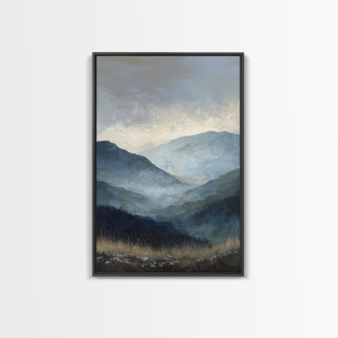 Soft Mountain Horizon Canvas Print, Guest Bedroom Art, Gallery Decor, Bedroom Decor, Oil Painting, Guest, Contemporary Art, GBA-2x3-15