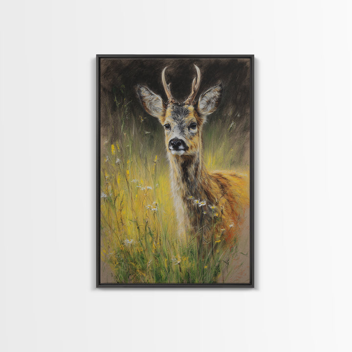 Sunlit Meadow with Delicate Flowers Canvas Print, Guest Bedroom Art, Art Print, Bedroom Decor, Fine Art, Guest, Home, GBA-2x3-23