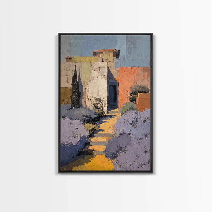 Lavender Field under Pale Sky Framed Canvas Print, Guest Bedroom Art, Farmhouse Wall Art, Bedroom Decor, Fine Art, Guest, GBA-2x3-3