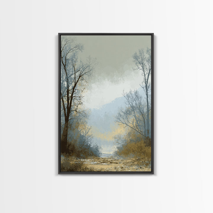 Monochrome Forest Silhouette Canvas Print, Guest Bedroom Art, Prints, Bedroom Decor, Oil Painting, Guest 445, Set of Wall Art, GBA-2x3-45