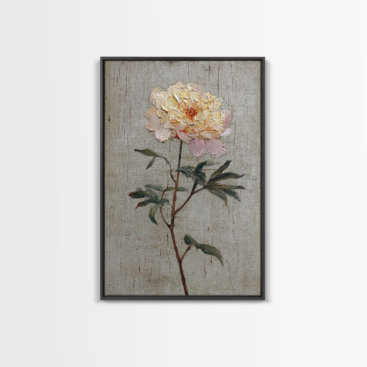 Neutral Peony Painting Canvas Print, Guest Bedroom Art, Framed Wall Art, Bedroom Decor, Fine Art, Guest, Farmhouse Wall Decor, GBA-2x3-65
