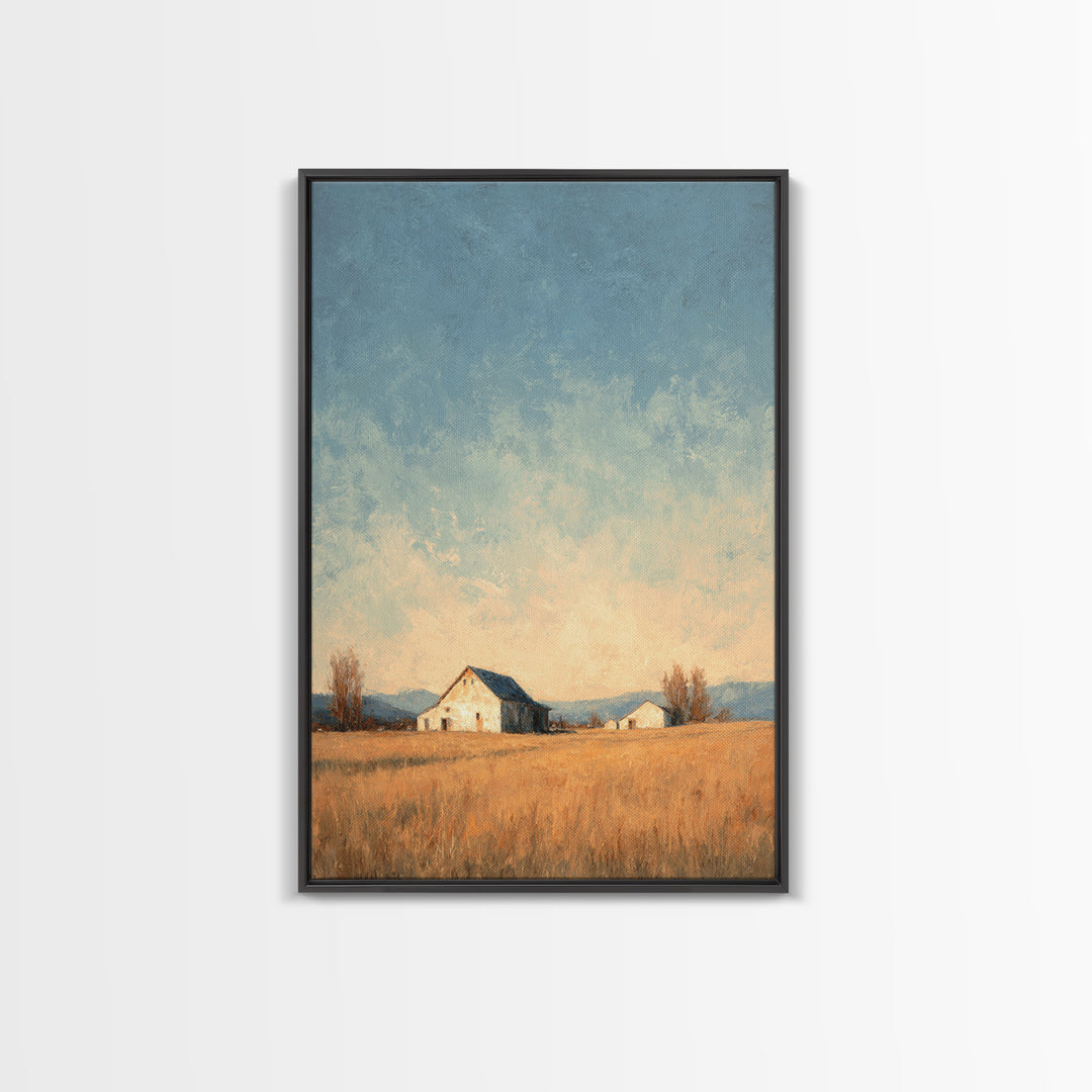 Quiet Horse Pasture at Sunset Canvas Print, Guest Bedroom Art, New Home Gift, Bedroom Decor, Guest, Minimalist Wall Art, GBA-2x3-77