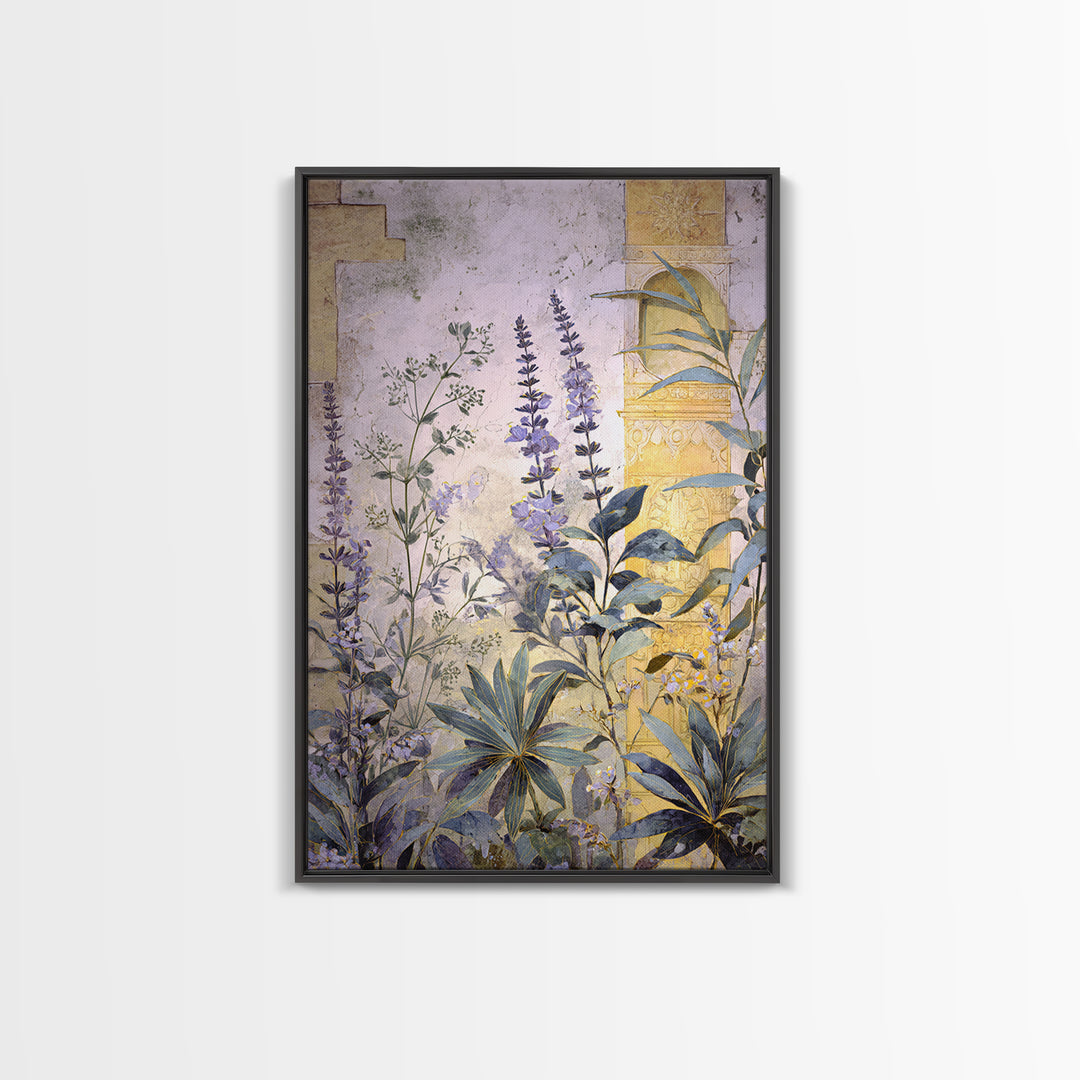 Lavender Field under Pale Sky Canvas Print, Guest Bedroom Art, New Home Gift, Bedroom Decor, Guest, Minimalist Wall Art, GBA-2x3-99