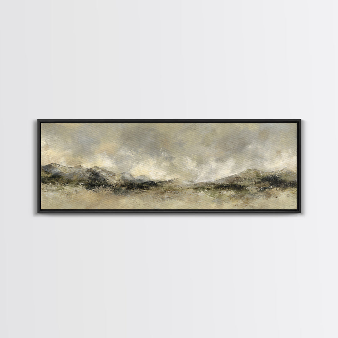 Gentle Rain over Distant Hills Canvas Print, Guest Bedroom Art, Bedroom Wall Art, Bedroom Decor, Fine Art, Guest, Neutral Decor, GBA-3x1-16