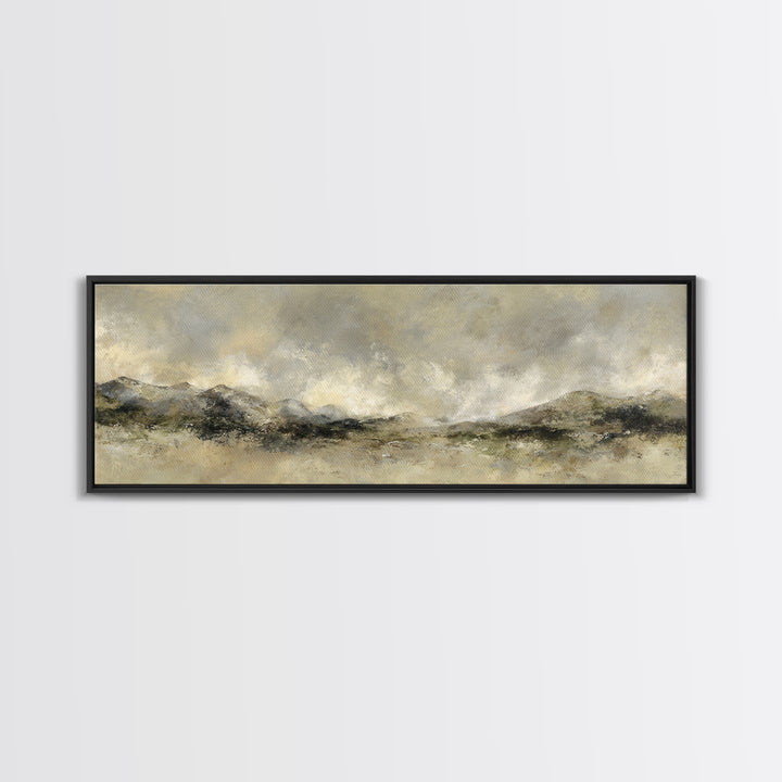 Gentle Rain over Distant Hills Canvas Print, Guest Bedroom Art, Bedroom Wall Art, Bedroom Decor, Fine Art, Guest, Neutral Decor, GBA-3x1-16