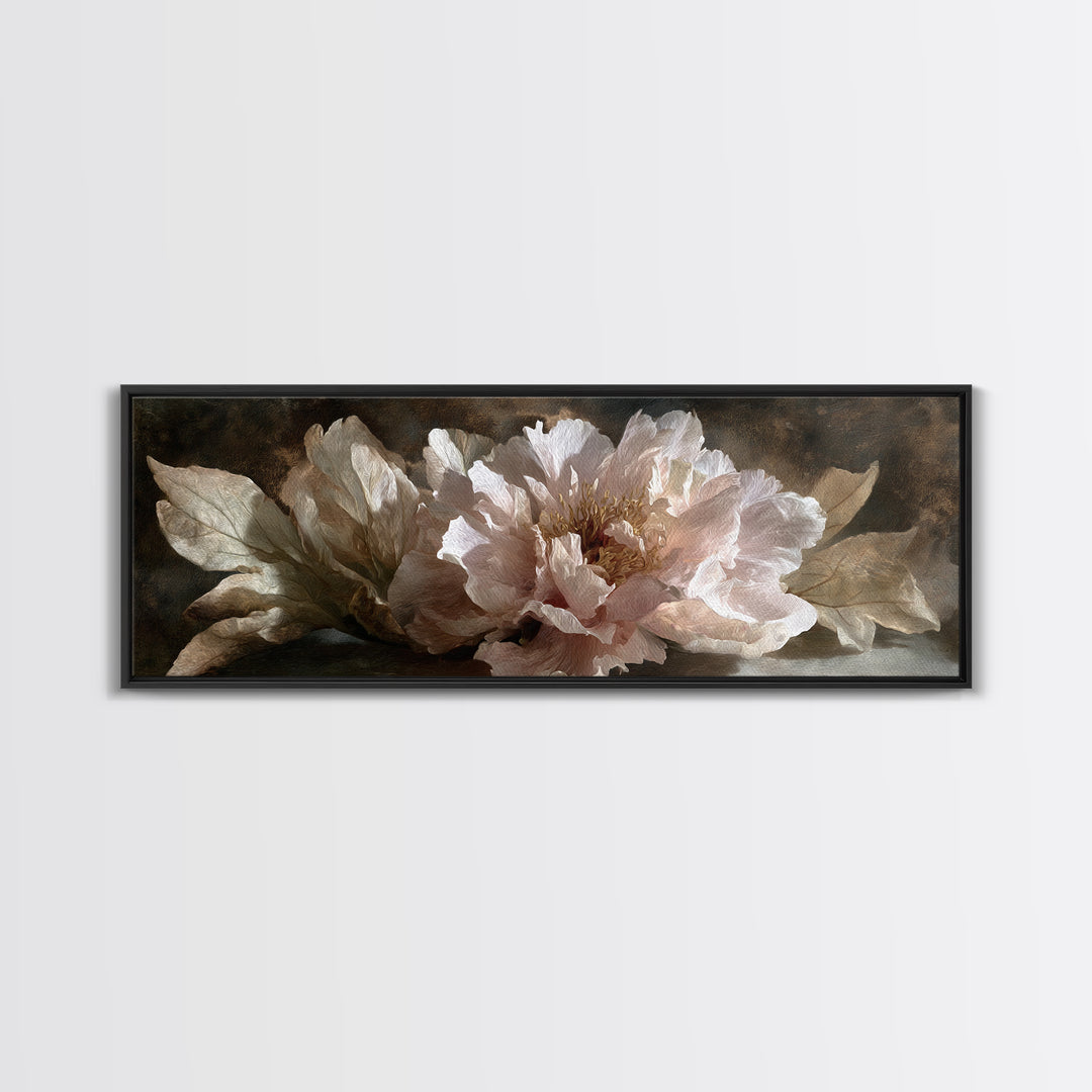 Neutral Peony Painting Canvas Print, Guest Bedroom Art, Bedroom Wall Art, Bedroom Decor, Fine Art, Guest, Neutral Decor, GBA-3x1-25