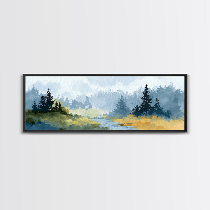 Monochrome Forest Silhouette Canvas Print, Guest Bedroom Art, Farmhouse Decor, Bedroom Decor, Fine Art, Guest, Trendy Wall Art, GBA-3x1-29