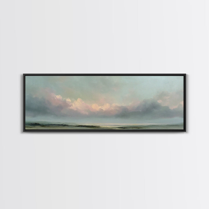 Romantic Cloudscape in Blush and Ivory Canvas Print, Guest Bedroom Art, Gallery Decor, Bedroom Decor, Fine Art, Guest, GBA-3x1-3