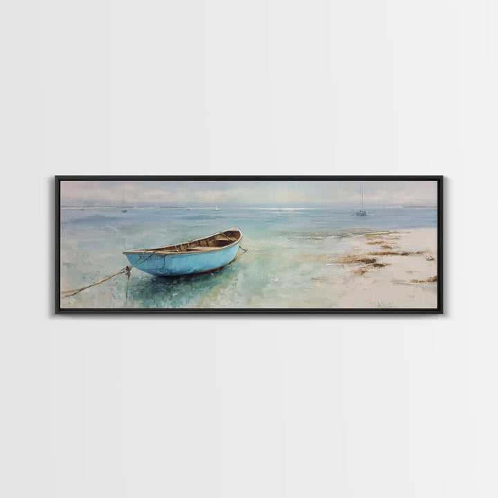 Soft Watercolor Sailboat on Quiet Water Canvas Print, Guest Bedroom Art, Home, Bedroom Decor, Abstract Art, Guest, GBA-3x1-34
