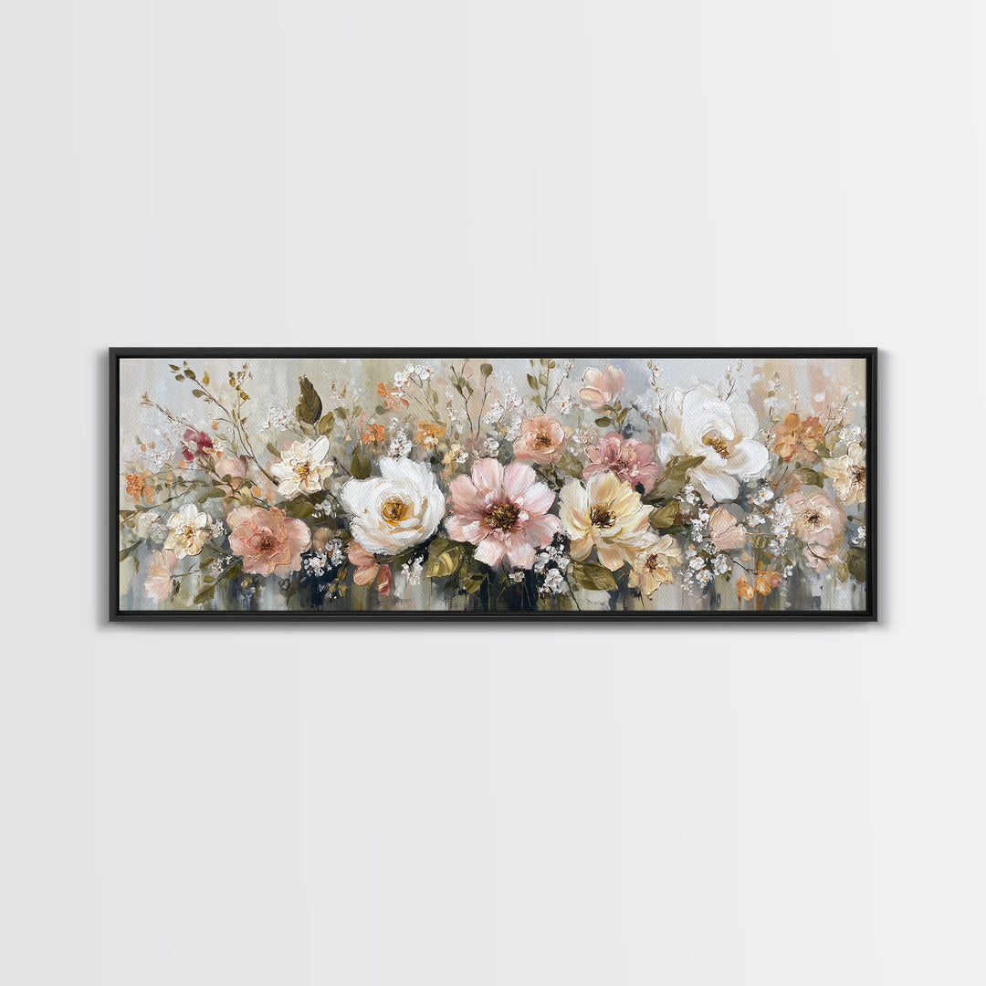 Welcoming Wildflower Bouquet Canvas Print, Guest Bedroom Art, Above Bed Decor, Bedroom Decor, Fine Art, Guest, Boho Decor, GBA-3x1-41