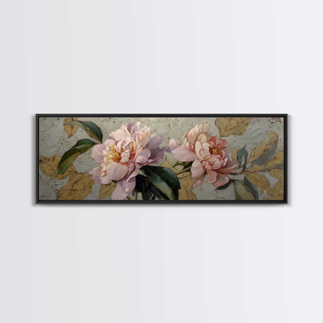 Neutral Peony Painting Canvas Print, Guest Bedroom Art, Bedroom Wall Art, Bedroom Decor, Fine Art, Guest, Neutral Decor, GBA-3x1-49