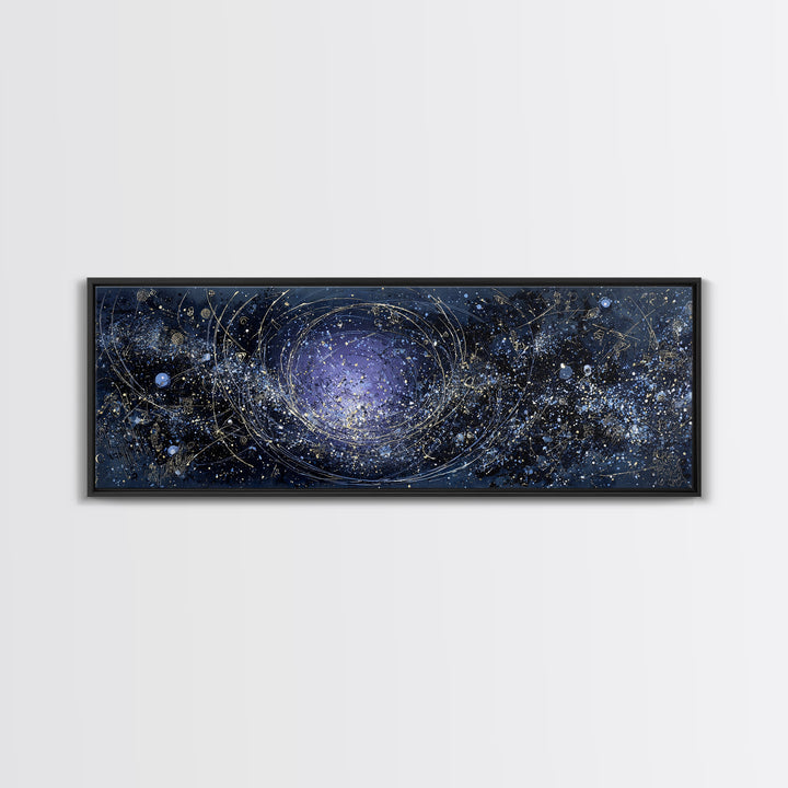 Minimal Moon and Stars Composition Framed Canvas Print, Guest Bedroom Art, Textured Painting, Bedroom Decor, Fine Art, Guest, GBA-3x1-56