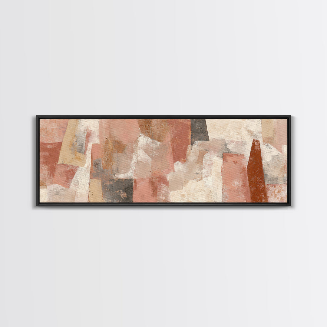Warm Terracotta Shapes Canvas Print, Guest Bedroom Art, Gallery Decor, Bedroom Decor, Fine Art, Guest, Contemporary Art, GBA-3x1-62