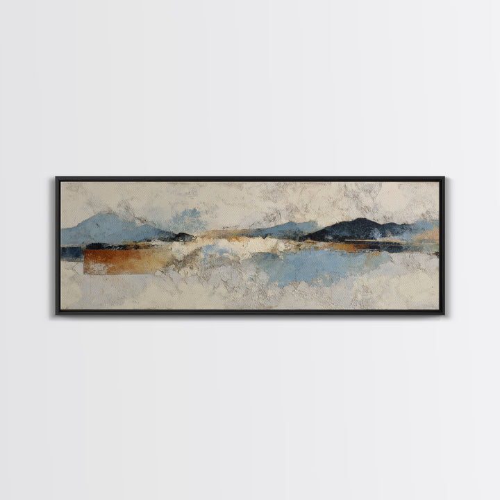 Warm Terracotta Shapes Canvas Print, Guest Bedroom Art, Framed Wall Art, Bedroom Decor, Abstract Art, Guest, GBA-3x1-86