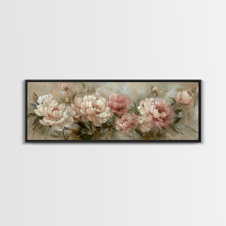Neutral Peony Painting Canvas Print, Guest Bedroom Art, Gallery Decor, Bedroom Decor, Abstract Art, Guest, Contemporary Art, GBA-3x1-97