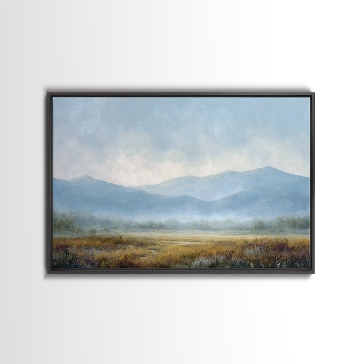 Soft Mountain Horizon Canvas Print, Guest Bedroom Art, Cat Wall Art, Bedroom Decor, Guest, Fine Art Print, Statement Artwork, GBA-3x2-11