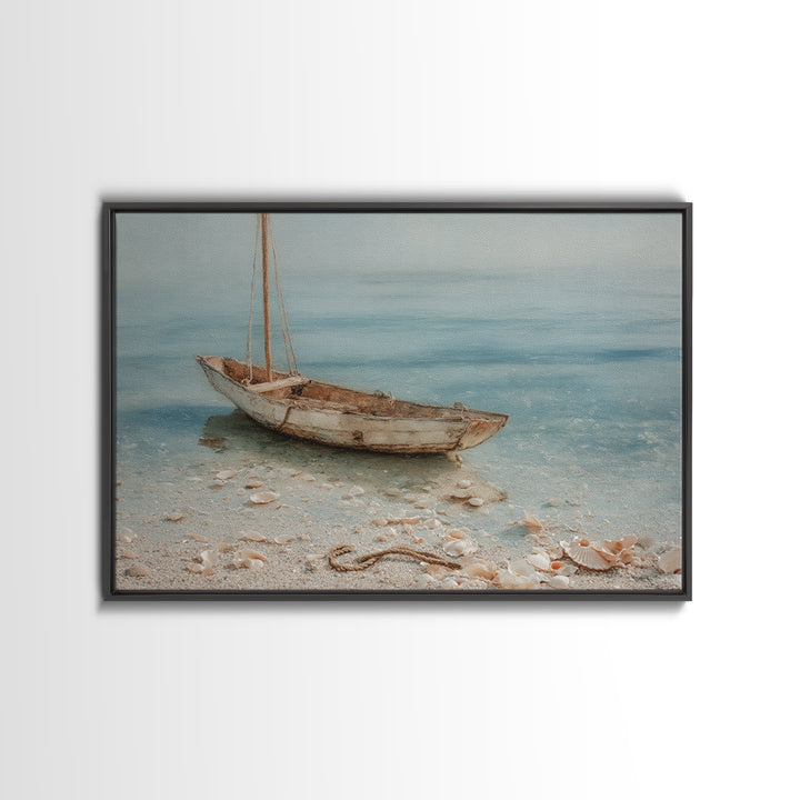 Soft Watercolor Sailboat on Quiet Water Canvas Print, Guest Bedroom Art, Wall Art Prints, Bedroom Decor, Oil Painting, Guest, GBA-3x2-22