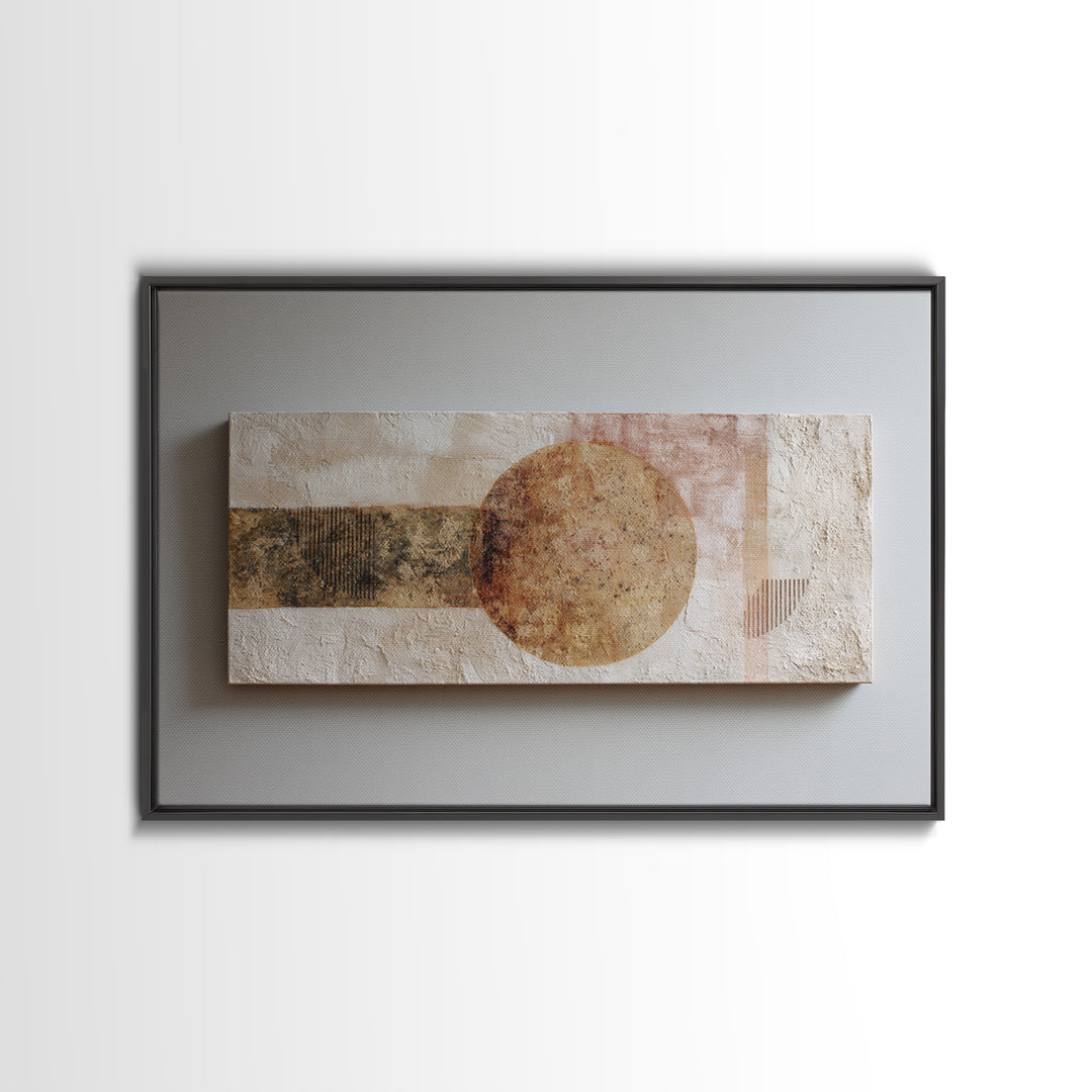 Warm Terracotta Shapes Canvas Print, Guest Bedroom Art, Framed Wall Art, Bedroom Decor, Abstract Art, Guest, GBA-3x2-26