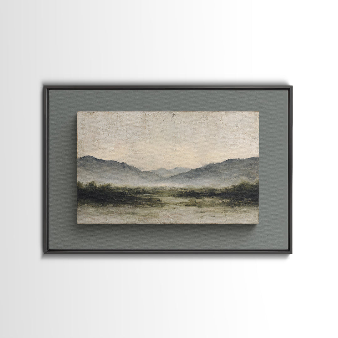 Gentle Rain over Distant Hills Canvas Print, Guest Bedroom Art, Prints, Bedroom Decor, Oil Painting, Guest 504, GBA-3x2-4