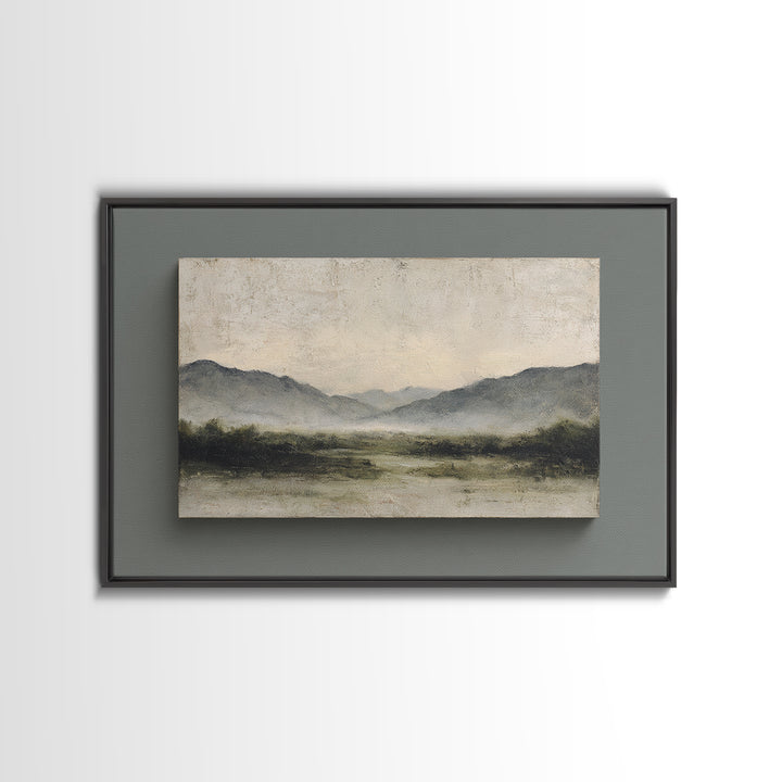 Gentle Rain over Distant Hills Canvas Print, Guest Bedroom Art, Prints, Bedroom Decor, Oil Painting, Guest 504, GBA-3x2-4