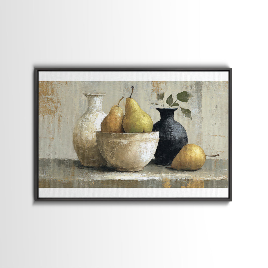 Classic Pear Still Life for Cozy Hospitality Canvas Print, Guest Bedroom Art, Cat Wall Art, Bedroom Decor, Fine Art, Guest, GBA-3x2-48