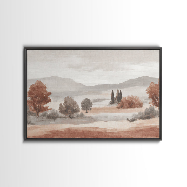 Warm Terracotta Shapes Framed Canvas Print, Guest Bedroom Art, Living Room Decor, Bedroom Decor, Guest, Farmhouse Wall Art, GBA-3x2-50